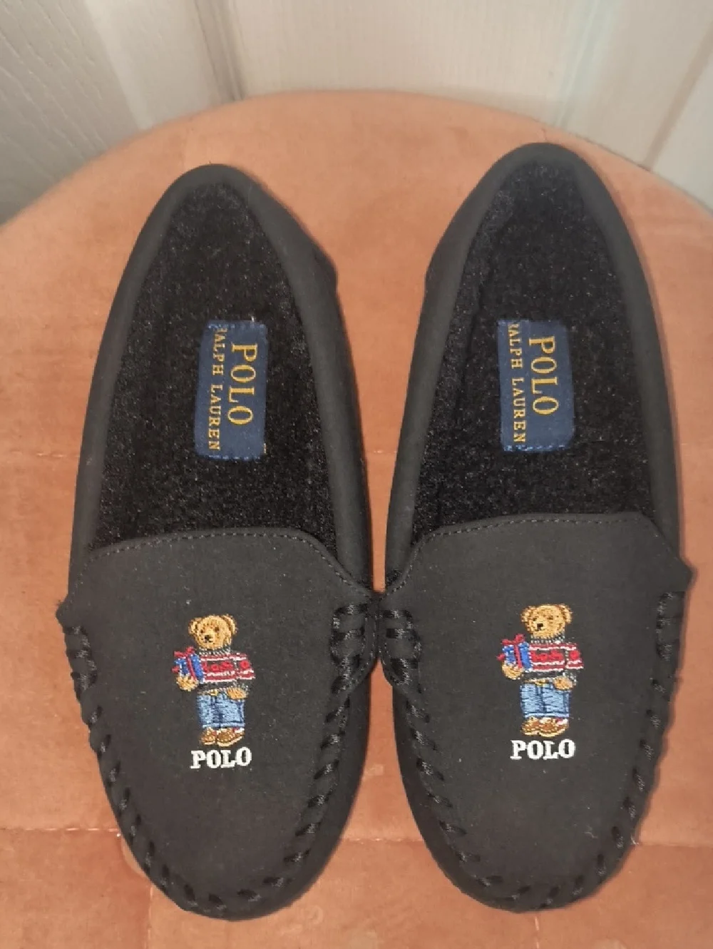 Polo Ralph Lauren Bear Faux-Shearling Slipper Little Boys Size 13 NWOB